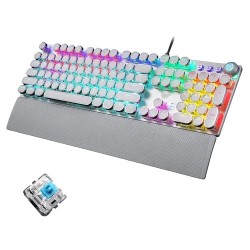 AULA F2088 Wired Mechanical Multi-Functional Gaming Keyboard (White)