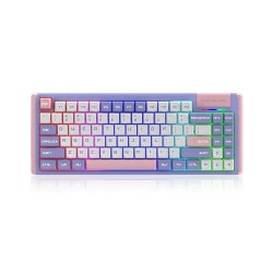 Dustsilver K84 Purple Pink Lilac Cute Kawaii Wired Backlit Mechanical Keyboard (Black Switch)