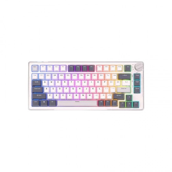 Royal Kludge RK H81 Tri Mode RGB Hot Swap White Night Mechanical Gaming Keyboard (Brown Switch)