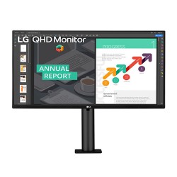 LG 27QN880 27 Inch 2K QHD (2560x1440) IPS Ergo Black Monitor (Dual HDMI, DP, USB, USB-C)